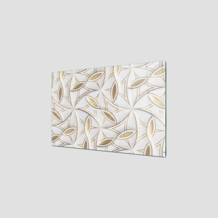 Decovetro Ocak Arkası Koruyucu Gold sarmaşık Desenli 60x40cm