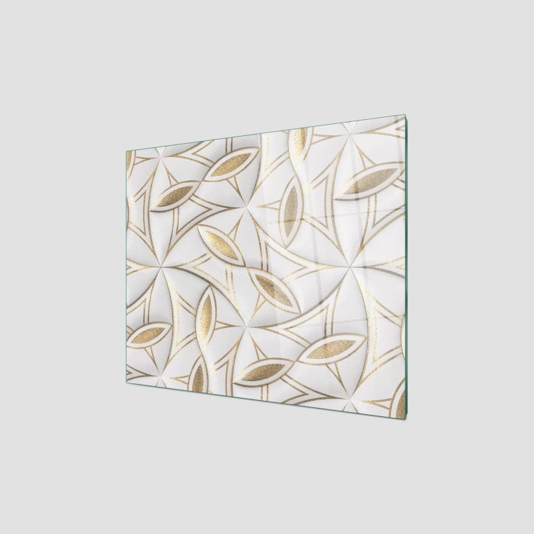 Decovetro Ocak Arkası Koruyucu Gold sarmaşık Desenli 60x52cm