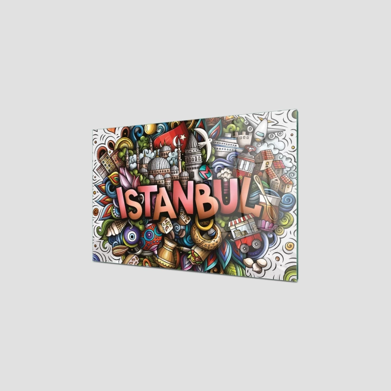 Decovetro Ocak Arkası Koruyucu İstanbul Desenli 60x40cm
