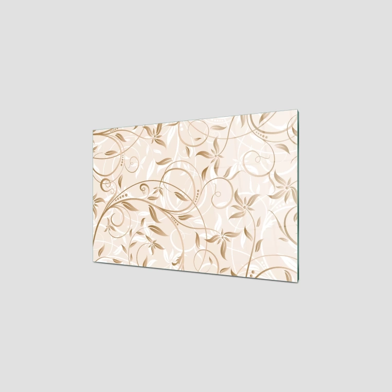 Decovetro Ocak Arkası Koruyucu Kahverengi Sarmaşık Desenli 60x40cm