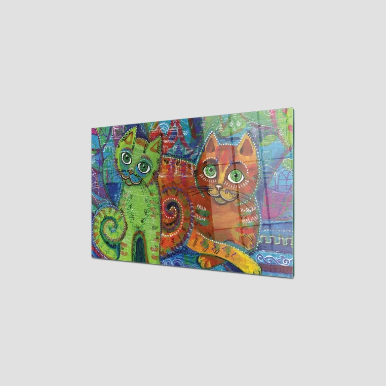 Decovetro Ocak Arkası Koruyucu Kedi Desenli 60x40cm