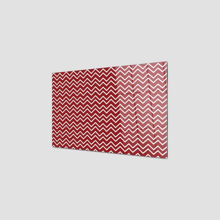 Decovetro Ocak Arkası Koruyucu Kırmızı Beyaz Çizgi Desenli 60x40cm