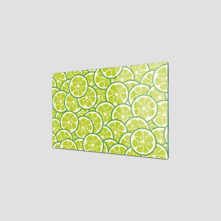 Decovetro Ocak Arkası Koruyucu Misket Limon Desenli 76x50cm