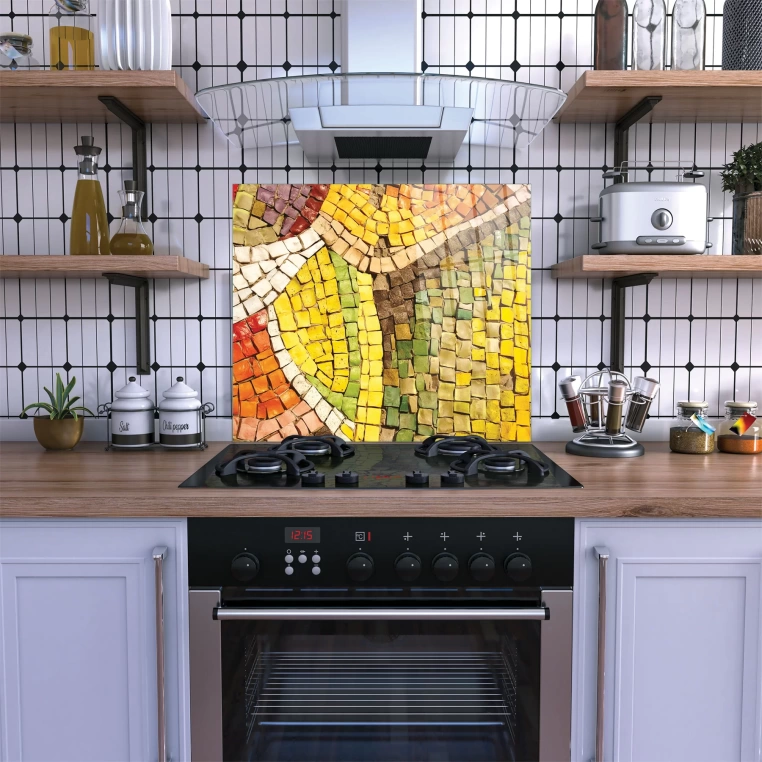 Decovetro Ocak Arkası Koruyucu Mozaik Desenli 60x52cm