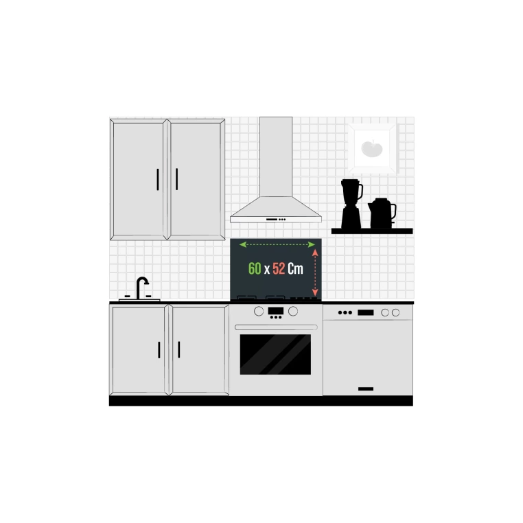Decovetro Ocak Arkası Koruyucu My Kitchen Home Desenli 60x52cm