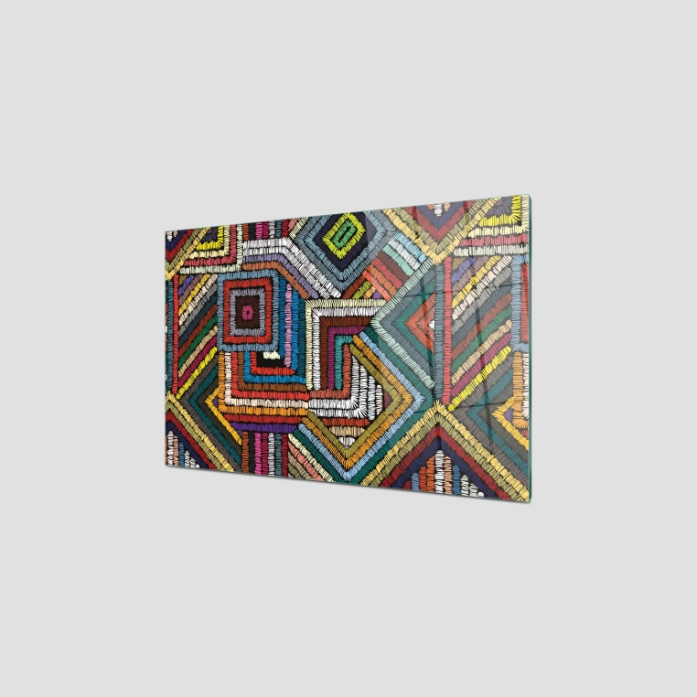 Decovetro Ocak Arkası Koruyucu Renkli Çizgili Desenli 60x40cm