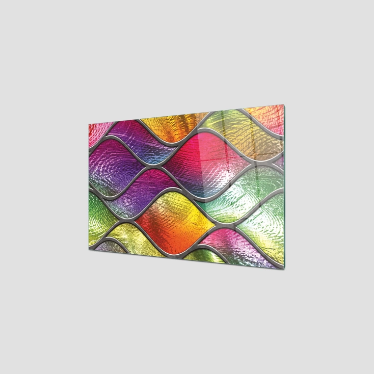 Decovetro Ocak Arkası Koruyucu Renkli Yaprak Desenli 2 60x40cm