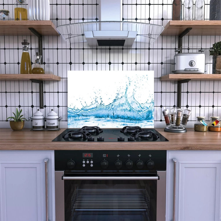 Decovetro Ocak Arkası Koruyucu Su Damlası Desenli 60x40cm