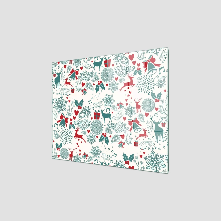 Decovetro Ocak Arkası Koruyucu Yılbaşı Desenli 60x52cm