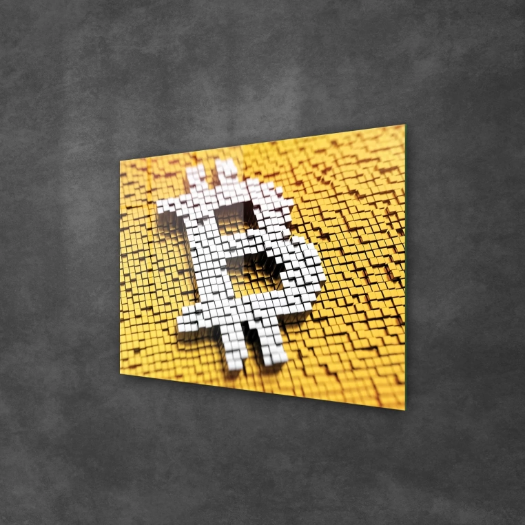 Decovetro Cam Tablo Bitcoin Logo 50x70 cm