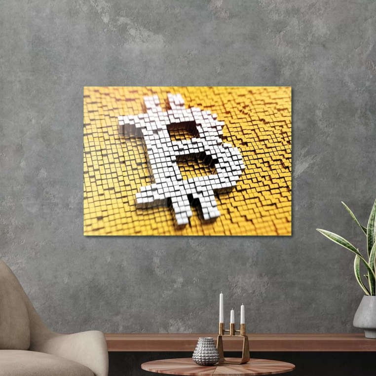 Decovetro Cam Tablo Bitcoin Logo 50x70 cm