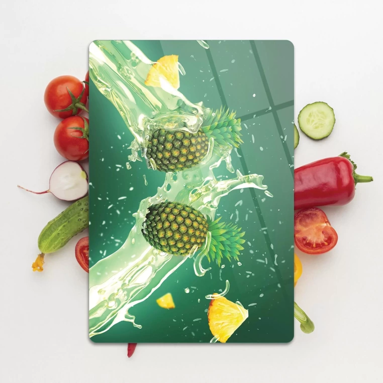Decovetro Cam Kesme Tahtası Ananas Desenli 20x30 Cm
