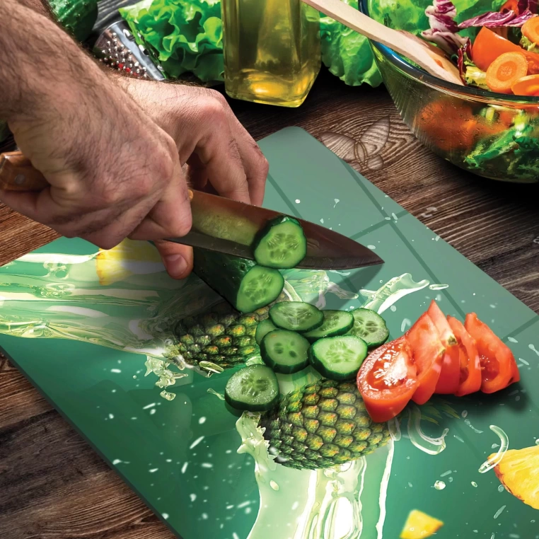 Decovetro Cam Kesme Tahtası Ananas Desenli 20x30 Cm