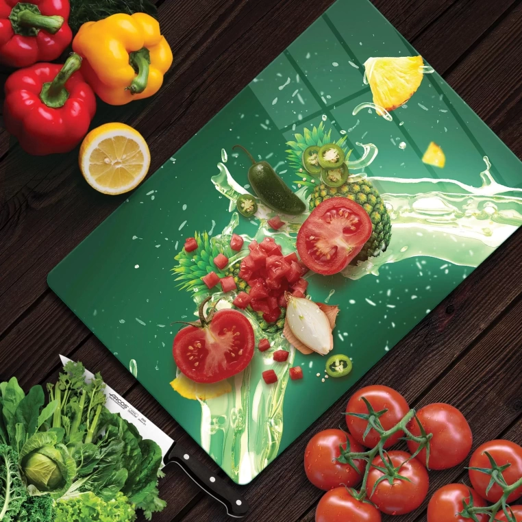 Decovetro Cam Kesme Tahtası Ananas Desenli 30x40 Cm