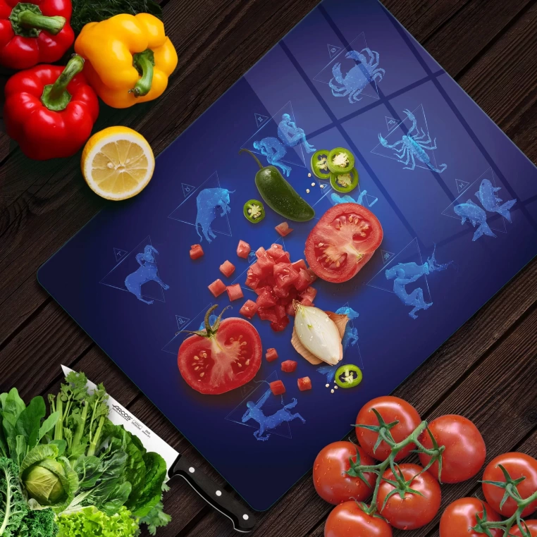 Decovetro Cam Kesme Tahtası Burç Sembolleri Desenli 20x30 Cm