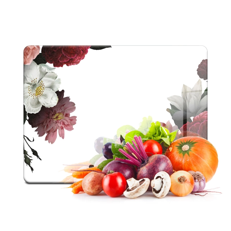 Decovetro Cam Kesme Tahtası Çiçek Motifi Desenli 30x40 Cm