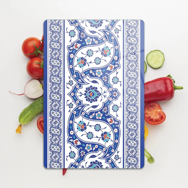 Decovetro Cam Kesme Tahtası Çini Motif Desenli 20x30 Cm