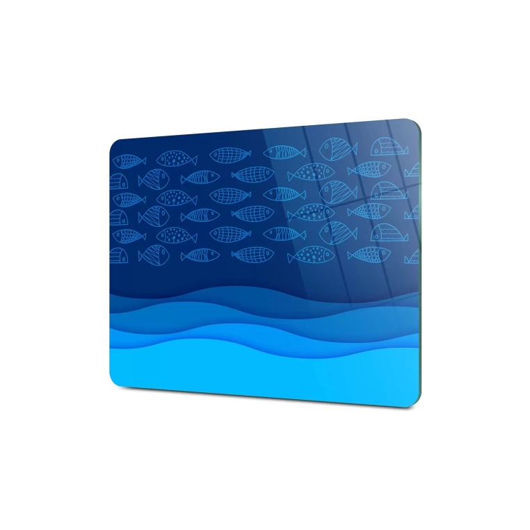 Decovetro Cam Kesme Tahtası Dalgalı Marine Blue Waves 30x40 Cm