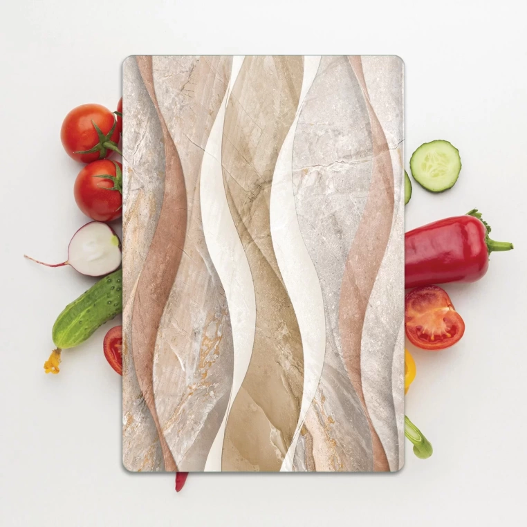 Decovetro Cam Kesme Tahtası Dalgalı Mermer Desenli 30x40 Cm