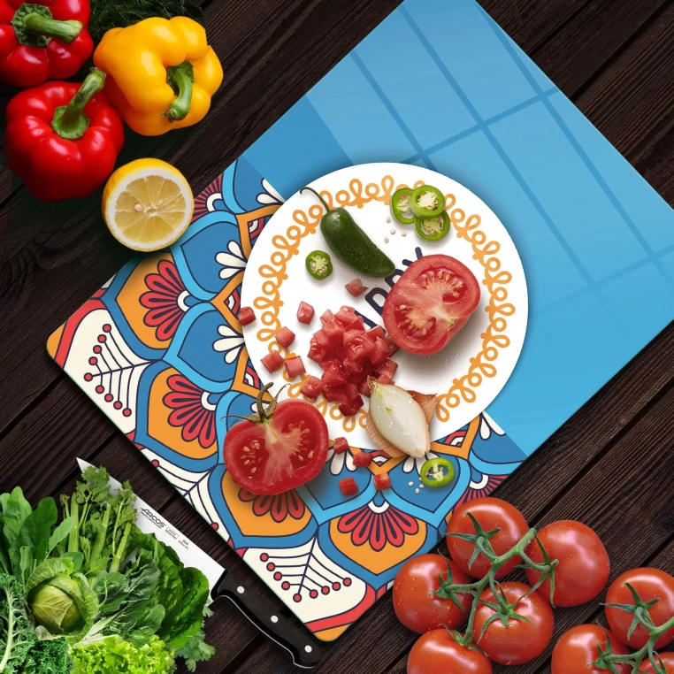 Decovetro Cam Kesme Tahtası Happy Desenli 20x30 Cm