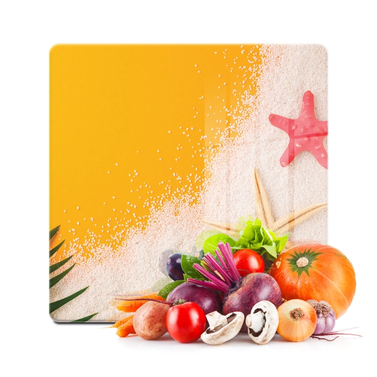 Decovetro Cam Kesme Tahtası Kare Deniz Yıldızı Desenli 30x30 Cm