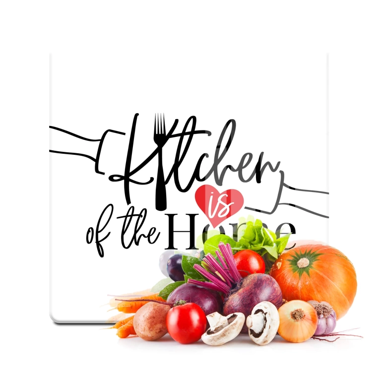 Decovetro Cam Kesme Tahtası Kare Kitchen Love Desenli 30x30 Cm