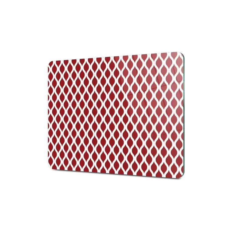 Decovetro Cam Kesme Tahtası Kırmızı Geometrik Desenli 30x40 Cm