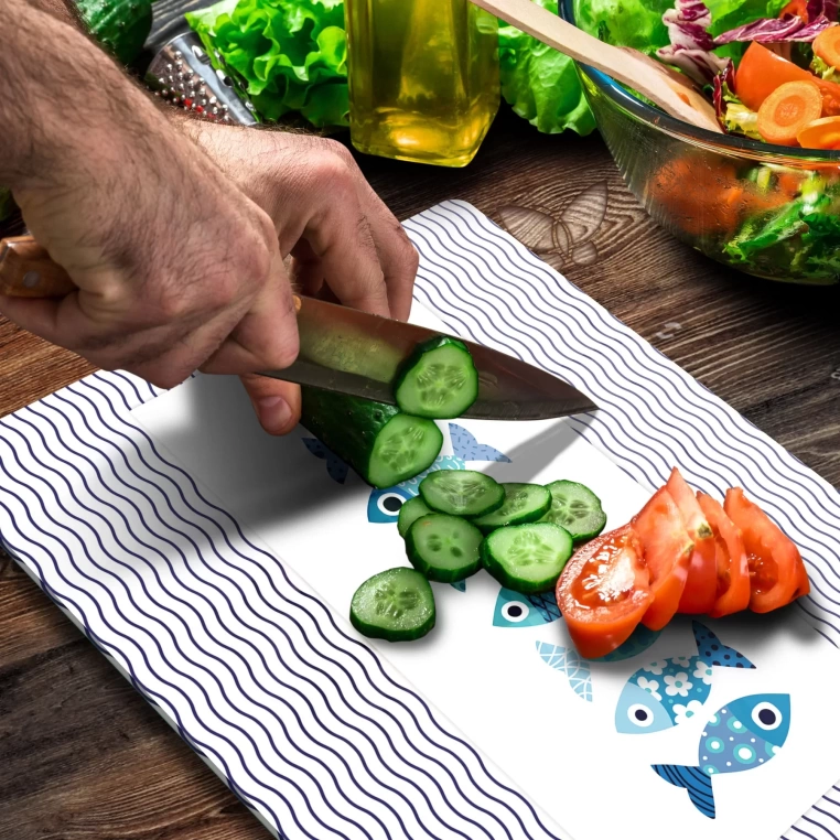 Decovetro Cam Kesme Tahtası Marine Cute Fish 30x40 Cm