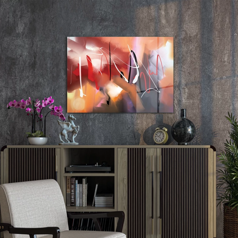 Decovetro Cam Tablo Abstract Colour Backround 50x70 cm