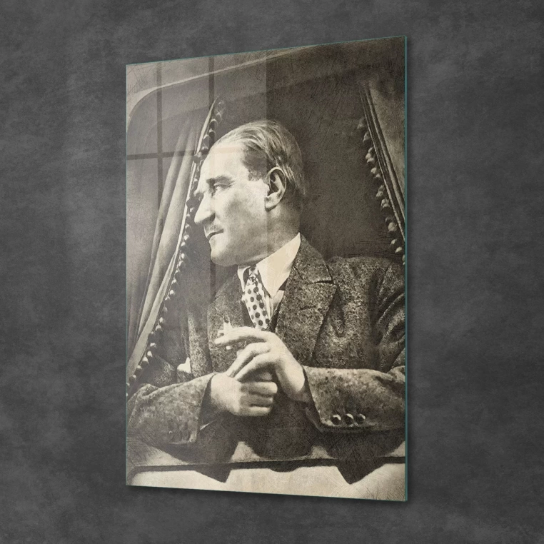 Decovetro Cam Tablo Atatürk Retro 30x40 cm