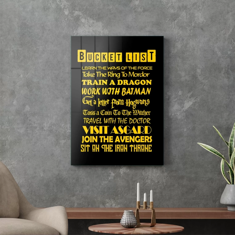 Decovetro Cam Tablo Bucket List 50x70 cm