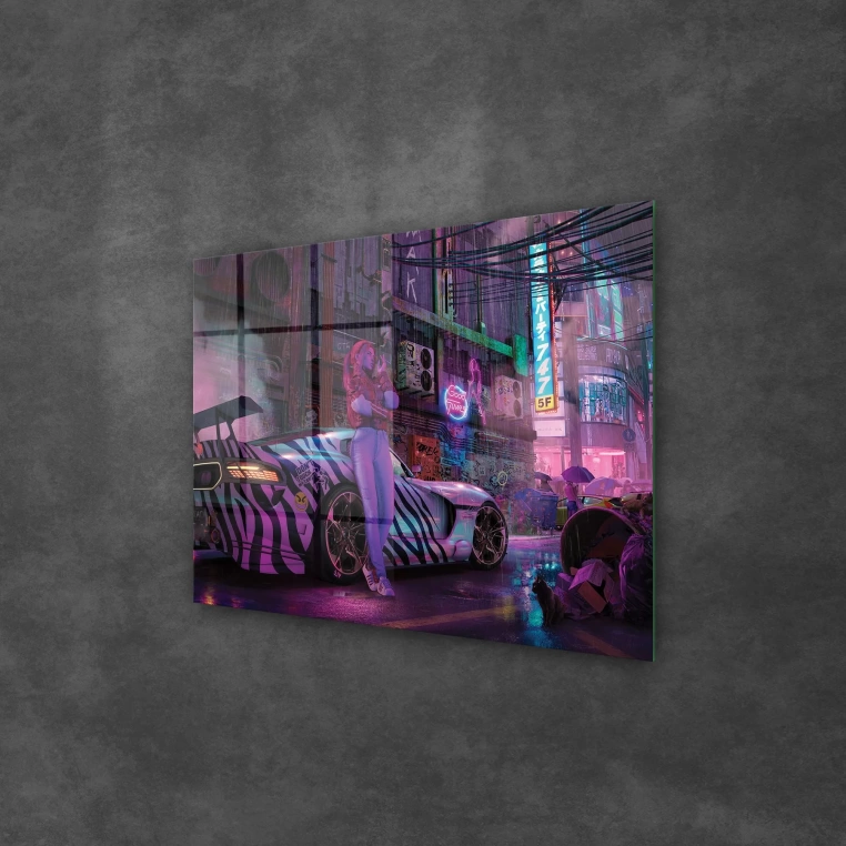 Decovetro Cam Tablo Gamer Cyberpunk City 70x100 cm