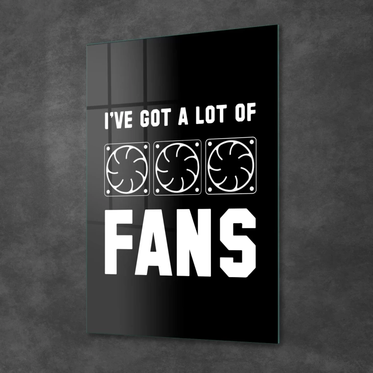 Decovetro Cam Tablo Gamer Lot Of Fans 30x40 cm