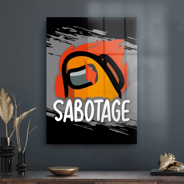 Decovetro Cam Tablo Gamer Sabotage Among Us 50x70 cm
