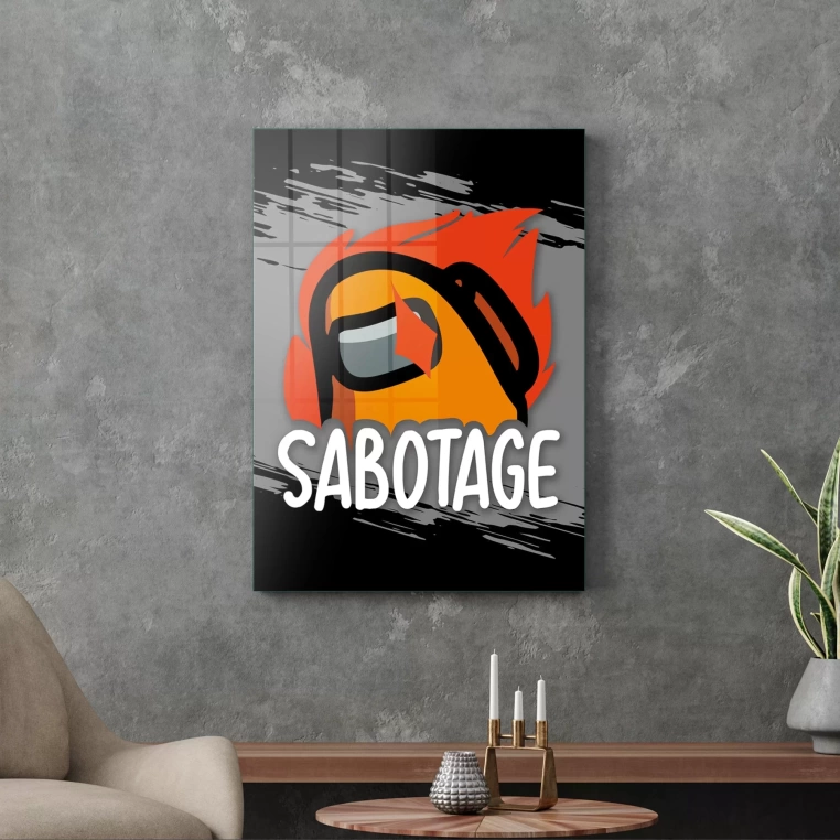 Decovetro Cam Tablo Gamer Sabotage Among Us 50x70 cm