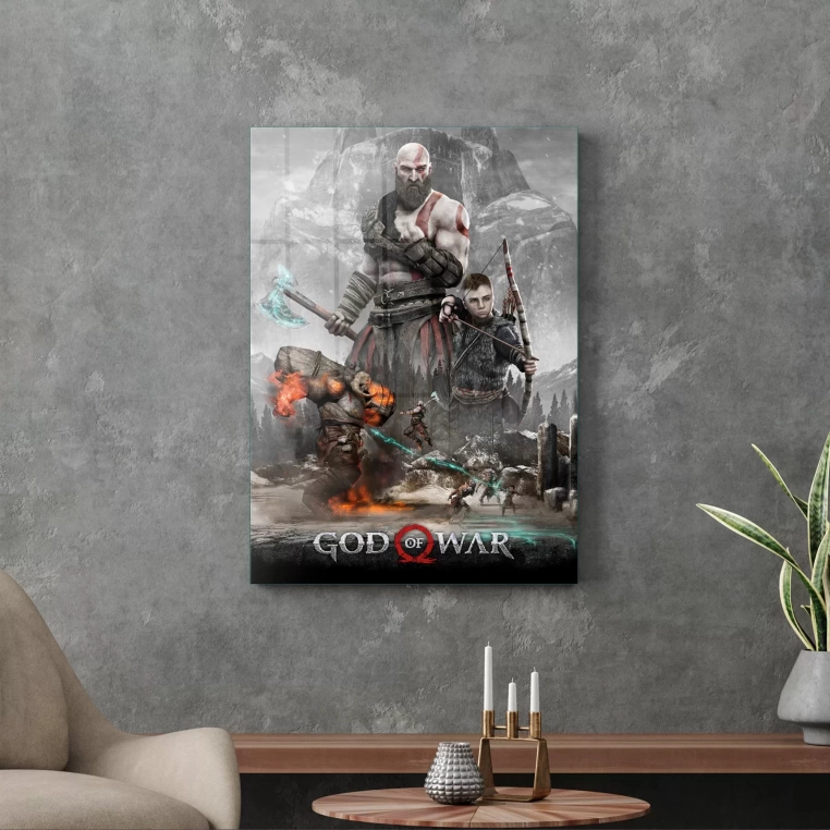 Decovetro Cam Tablo God Of War Afiş 50x70 cm
