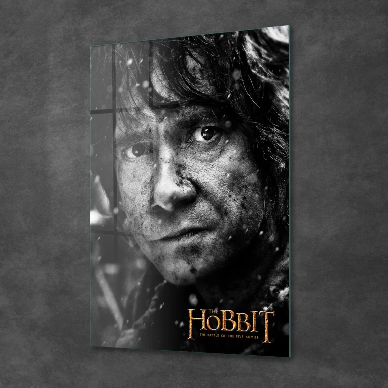 Decovetro Cam Tablo Gri Yüzüklerin Efendisi Bilbo 50x70 cm