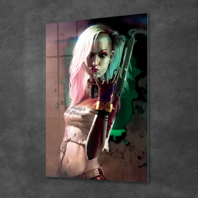 Decovetro Cam Tablo Harley Quinn Cyberpunk 30x40 cm