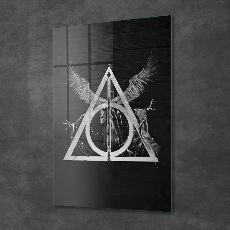Decovetro Cam Tablo Harry Potter Ölüm Yadigarları Logo 70x100 cm
