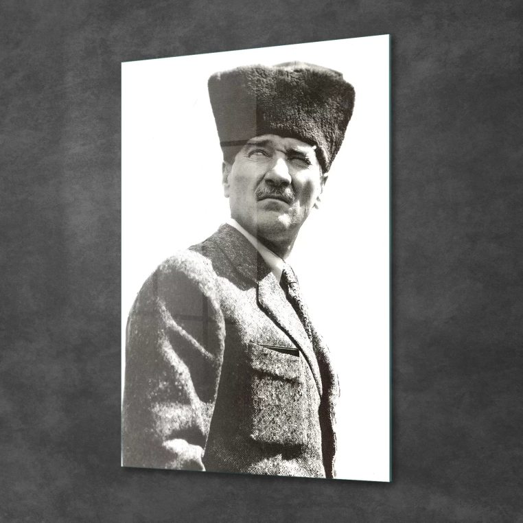 Decovetro Cam Tablo Kalpaklı Atatürk 30x40 cm