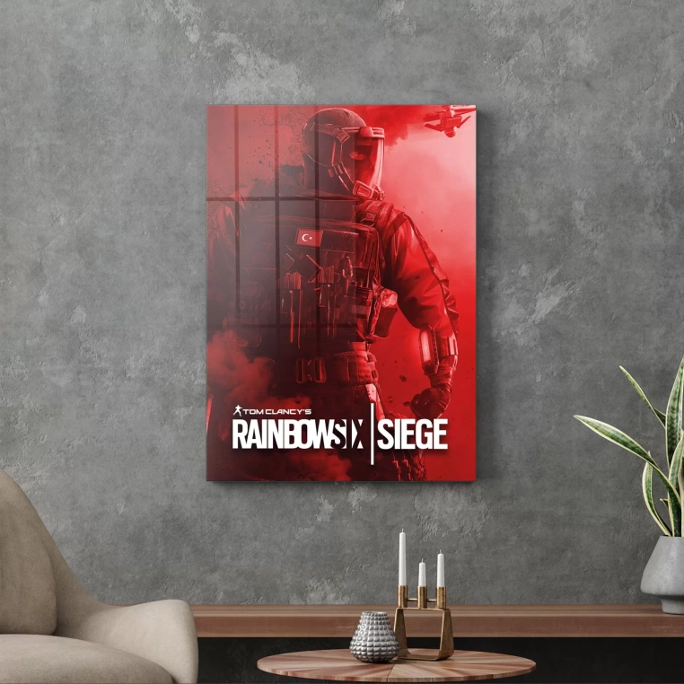 Decovetro Cam Tablo Kırmızı Rainbowsix Siege 30x40 cm