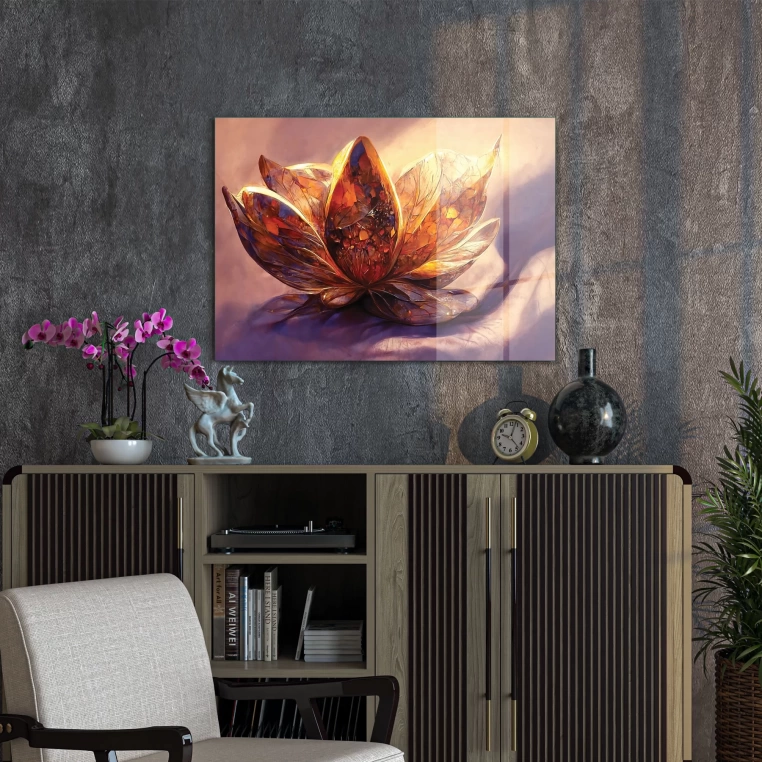 Decovetro Cam Tablo Kristal Çiçek 70x100 cm