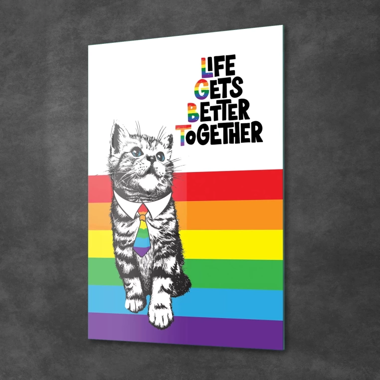 Decovetro Cam Tablo LGBT Cat 30x40 cm