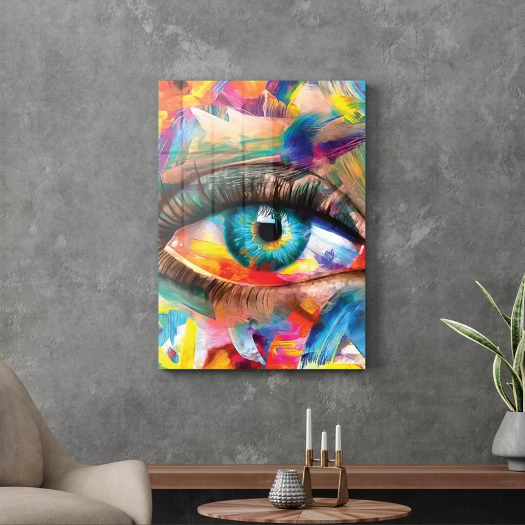 Decovetro Cam Tablo Modern Colourful Eyes 50x70 cm