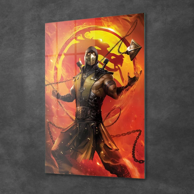 Decovetro Cam Tablo Mortal Kombat Scorpion Poster 50x70 cm
