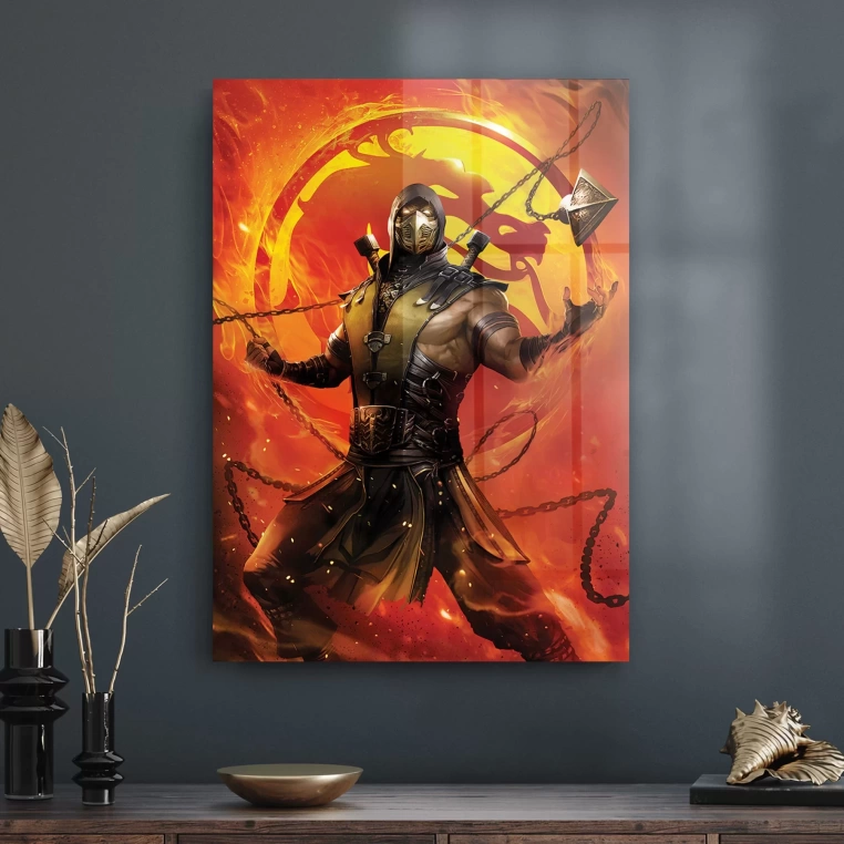 Decovetro Cam Tablo Mortal Kombat Scorpion Poster 50x70 cm