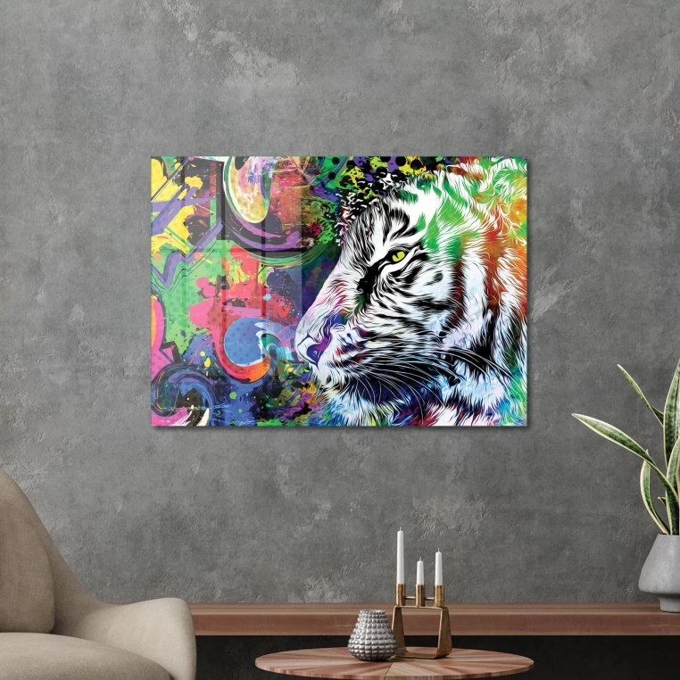 Decovetro Cam Tablo Pop Art Tiger 30x40 cm