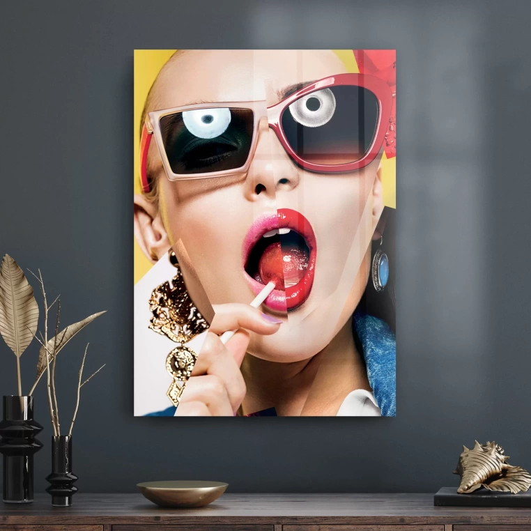 Decovetro Cam Tablo Pop Art Yeni Modern 30x40 cm