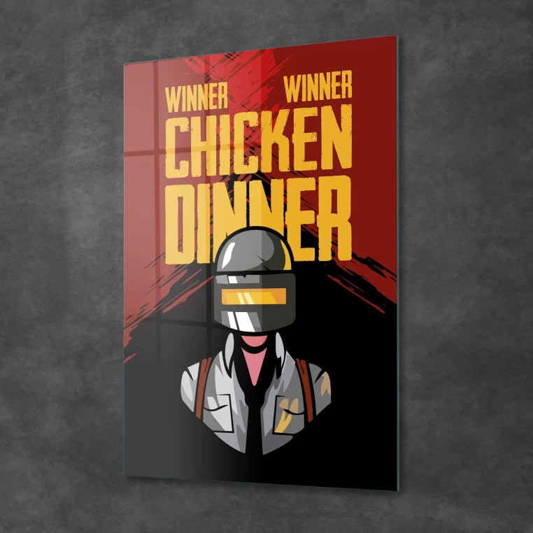 Decovetro Cam Tablo Pubg Chicken Dinner 50x70 cm