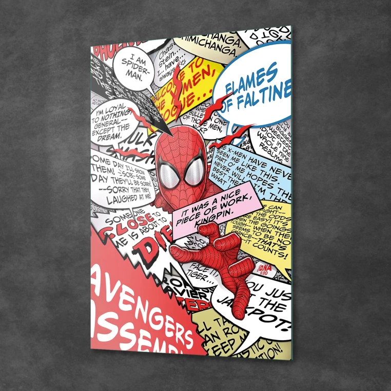 Decovetro Cam Tablo Spider-Man Comics 30x40 cm